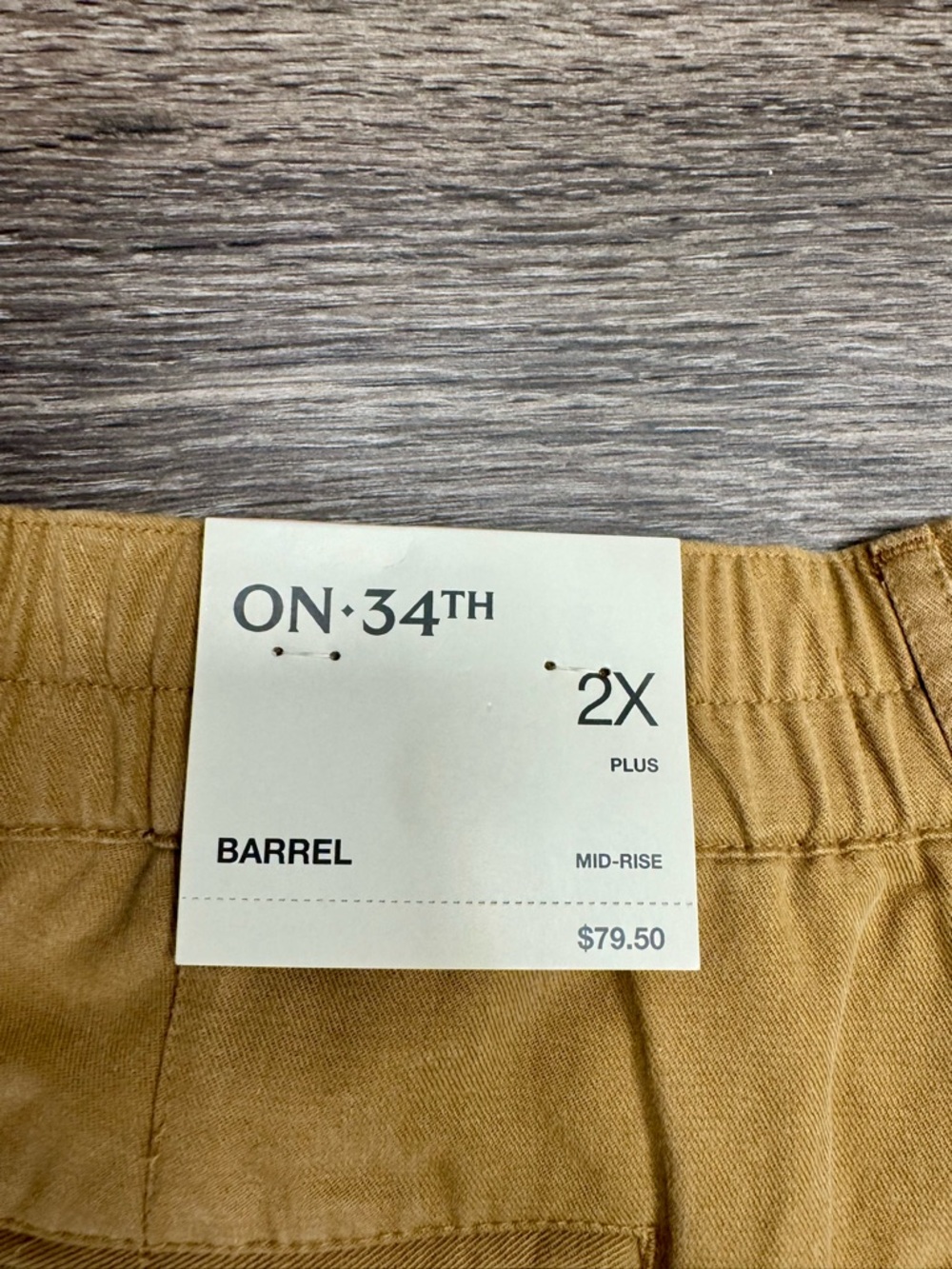 NWT ON 34th Barrel Pants 2X Plus Mustard Pleated Mid Rise Ankle - Picture 4 of 4